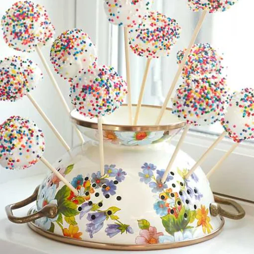 White Flower Market Small Colander