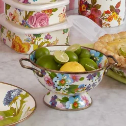White Flower Market Small Colander