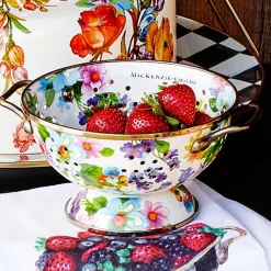 White Flower Market Small Colander