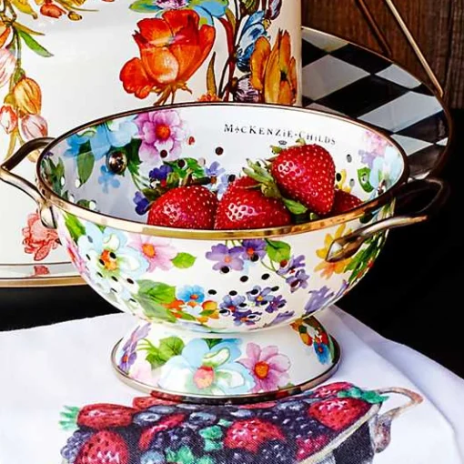 White Flower Market Small Colander