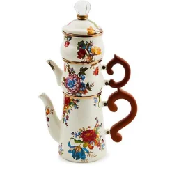 White Flower Market Stackable Coffee Set