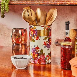 White Flower Market Utensil Holder