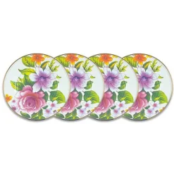 White Flower Market White Salad Plates, Set of 4