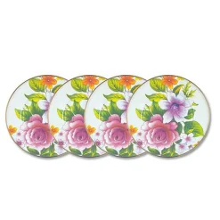 White Flower Market White Salad Plates, Set of 4