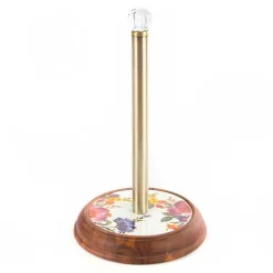 White Flower Market Wood Paper Towel Holder