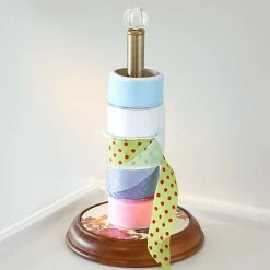 White Flower Market Wood Paper Towel Holder