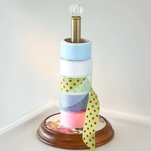 White Flower Market Wood Paper Towel Holder