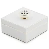 White Silver Plated Trinket Box with Check Knob