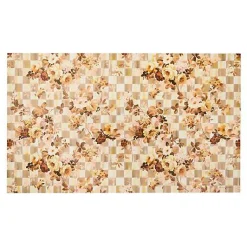 Wild Rose Floral Check 3' x 5' Floor Mat