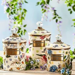 Wildflowers Blue Enamel Medium Canister