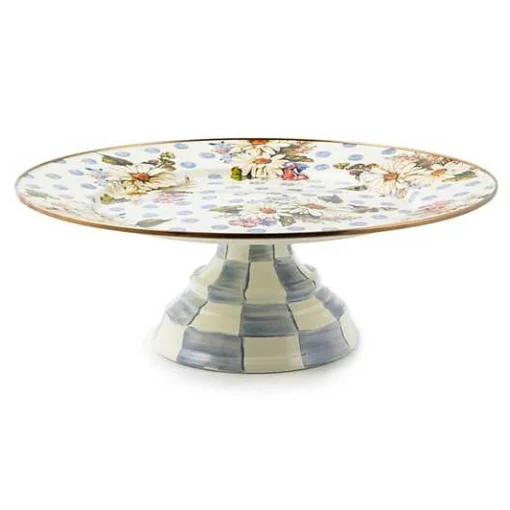 Wildflowers Blue Large Pedestal Platter