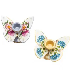 Wildflowers Butterfly Candle Holders, Set of 2