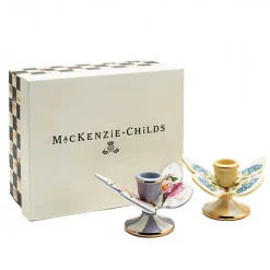 Wildflowers Butterfly Candle Holders, Set of 2