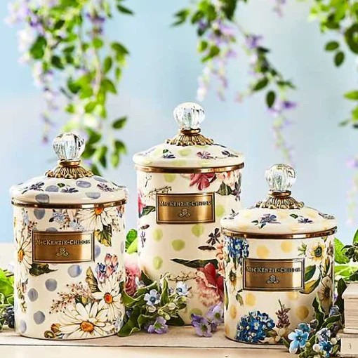 Wildflowers Green Large Canister