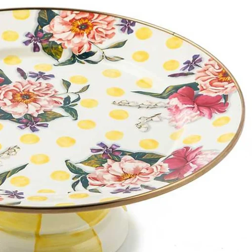 Wildflowers Yellow Small Pedestal Platter