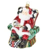 Wish List Santa Glass Ornament