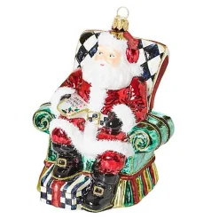Wish List Santa Glass Ornament